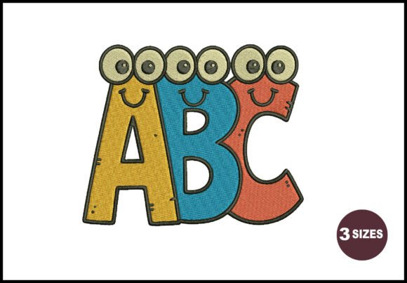 Cute ABC Letter Embroidery Design for Kids' Projects