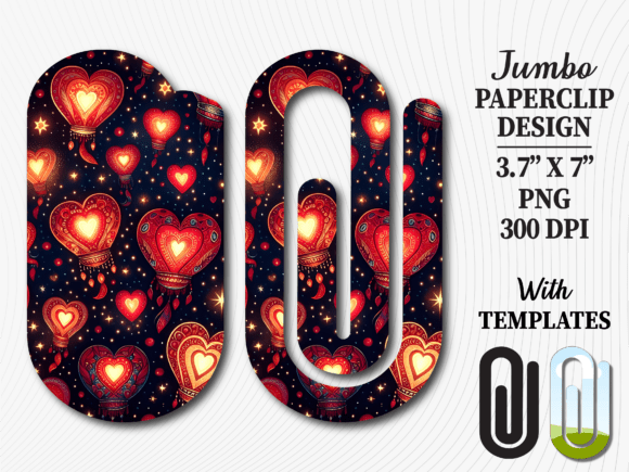 Glow Heart Night Sky Jumbo Paperclip PNG: A Creative Digital Asset for Makers