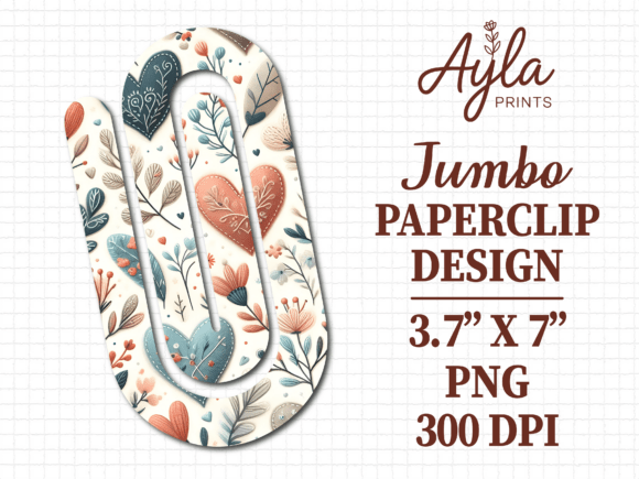 Pastel Floral Love Jumbo Paperclip PNG