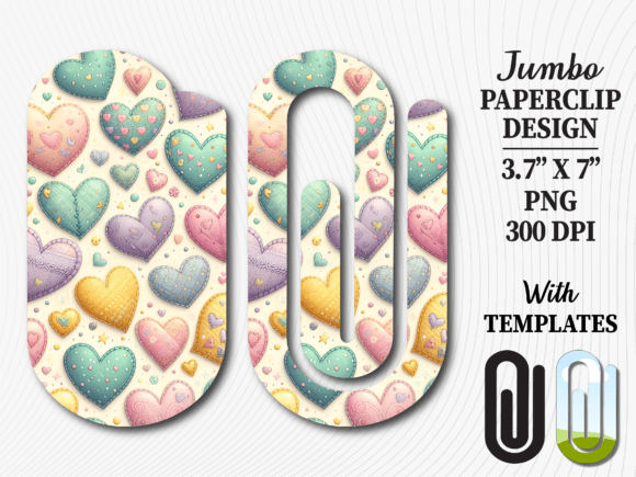 Pastel Watercolor Hearts Jumbo Paperclip: The Ultimate Digital Solution for Creative Crafting