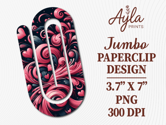 Pink Swirl Floral Jumbo Paperclip Design: Elevating Everyday Office Tools with Digital Creativity