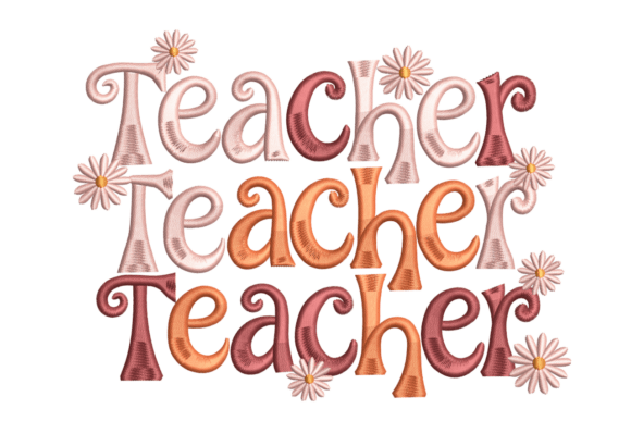Retro Teacher Flower – Groovy School Design