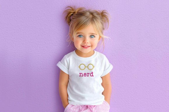 Round Nerd Glasses Mini Embroidery: A Retro Witchy Applique Design for Your Next Project
