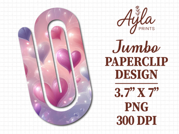 Soft Pink Purple Heart Jumbo Paperclip: A Design Evaluation for Sublimation and Crafting