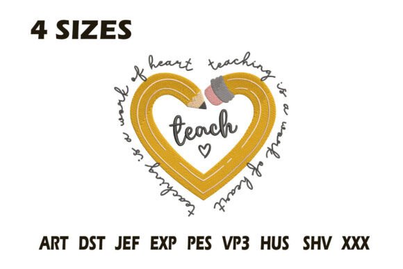 Teacher Pencil Heart Embroidery: A Whimsical Stitch for Modern Creators
