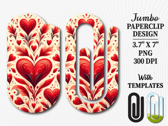 Transform Your Crafts with Bold Red Heart Art Jumbo Paperclip PNG: The Ultimate Digital Sublimation Solution