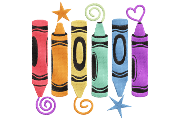 Whimsical Crayon Doodle: Adding Character to Your Embroidery Projects